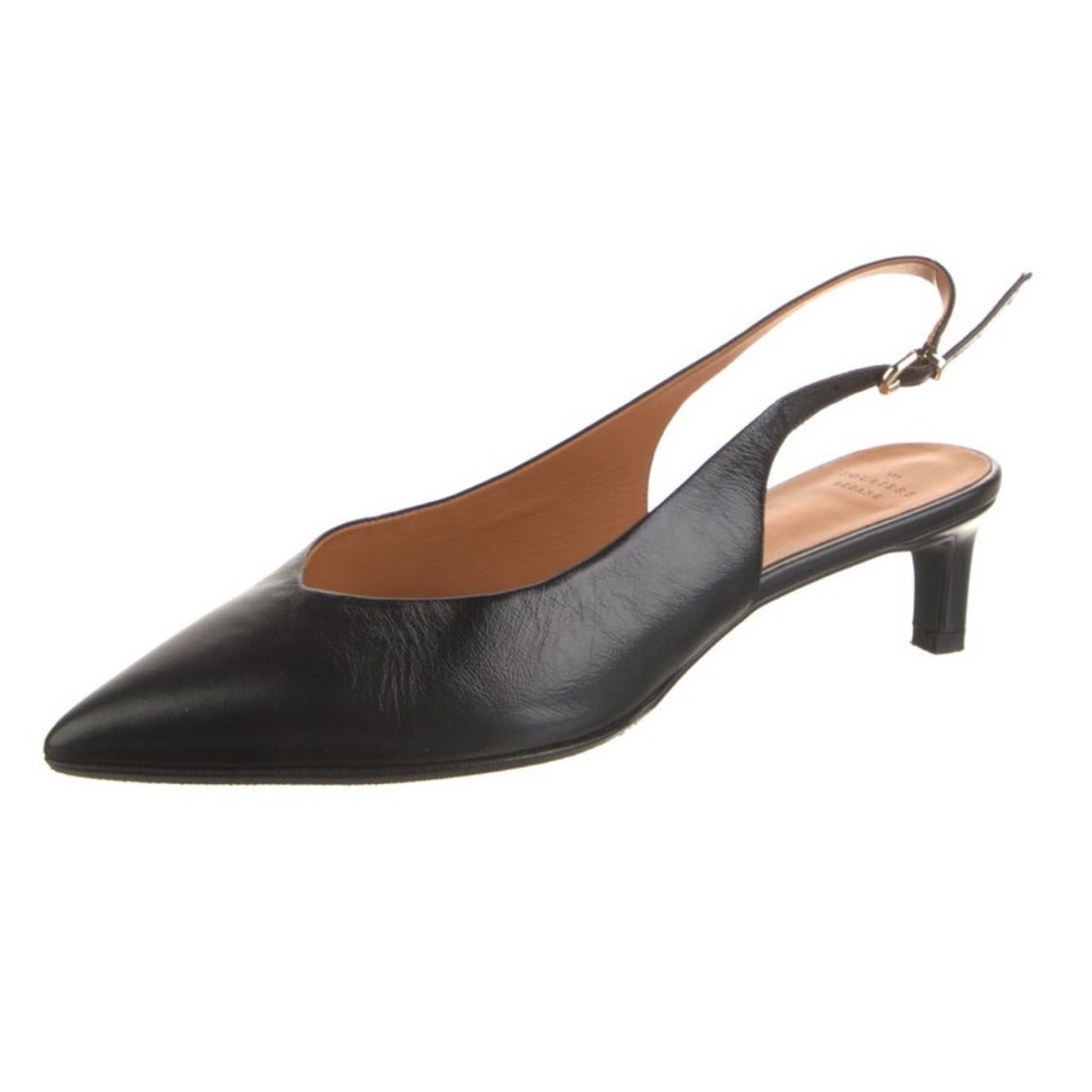 Sezane Leather Slingback Pumps Size 8/ FR 39